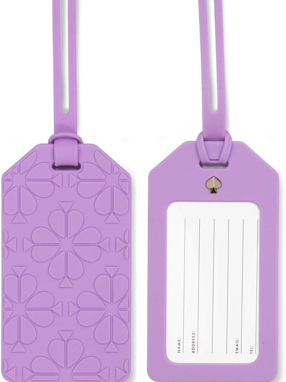 Kate Spade Lavender Silicone Luggage Tag  Spade Flower Design